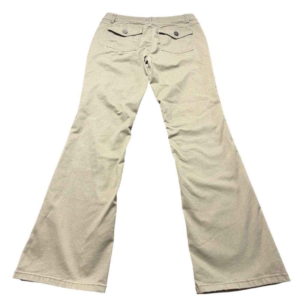 Victoria's Secret Low 5 Flap Pants Olive Green Khaki Bootcut Flare Size 6 - Picture 2 of 8